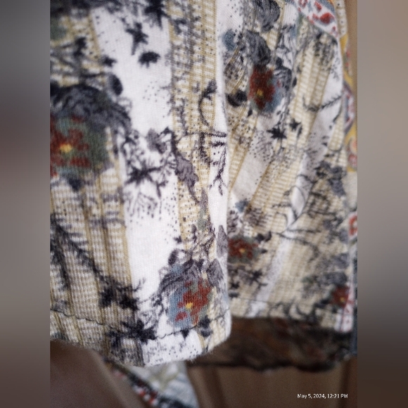 Parsley & Sage Floral abstract casual button down tunic hi low size large - Picture 8 of 8